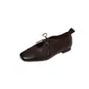 Primeras capas de piel de vaca con cordones zapatos pequeños de cuero para mujer tacón bajo zapatos de vestir otoño nueva llegada cuero genuino por dentro y por fuera color frotado desgastado boca profunda zapatos de vestir para mujer