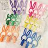 Pinza de metal de tres gradientes para el pelo de red social ins, color caramelo de 7 cm, cabeza de conejo, pinza de pico de pato, clip lateral de moda para niña, venta al por mayor