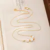 Collar de perlas de cristal Nala para mujer, cadena para la clavícula de diseño de nicho de lujo ligero, accesorio de alta gama, collar simple y versátil