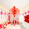 Lâmpada de Papel Bola de Favo de Mel Gota d'Água Dia de Ano Novo Vitrine de Shopping Center Arranjo de Atmosfera de Decoração de Ano Novo Leque Dobrável Franja Arranjo de Casamento