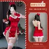 Roupa com tema de Natal: fantasia de coelho de veludo sexy, vestido vermelho justo ao corpo, traje para apresentação de palco, roupa de Natal plus size