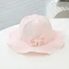 Sombrero de Pescador para Bebé Estilo Coreano Encaje de Princesa Lazo Sombrero de Sol Estilo Corte para Niñas Elegante Sombrero de Cubo de Protección Solar para Niños