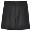 2026 Verão Popular Estilo Explosivo Calças Casuais de Terno Cintura Alta Calças com Cintura Elástica Shorts de Perna Larga Femininos Mulheres Preto