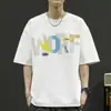Camiseta de Verano Talla Grande para Hombre, Manga Corta, Nueva Moda Deportiva, Estampado Casual Versátil, Top Oversize, Camiseta de Media Manga