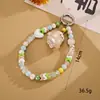 Pingente de Coelho de Contas de Arroz Fofo de Desenho Animado Pingente de Celular Estilo Pulseira Tira de Celular Versátil com Asas Feita à Mão com Contas