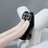 Nuevos Zapatos de Salón de Cuero Patentado Estilo Francés con Incrustaciones de Pedrería de Primavera/Otoño 2026 para Mujer, Tacón Medio, Tacón Grueso, de Moda, Versátiles, con Temperamento, Zapatos Pequeños de Cuero