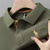 Camisa Polo Casual de Negocios con Cuello de Solapa Estilo Papá Venta al por Mayor Transfronteriza Marca de Tendencia Top Manga Corta Bordado para Hombre