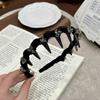 Diadema de Terciopelo Francés con Pedrería Ondulada para Mujer, Artefacto para la Parte Superior Craneal Alta para Mostrar el Rostro Pequeño, Diadema Antideslizante con Dientes Pequeños para Presionar el Cabello, Diadema para Cabello Roto