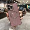 Adequado para Película de Lente iPhone16pro Capa de Celular Apple 15 Galvanizada Magnética 16 Transparente TPU com Glitter Capa Protetora