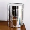 Novo Balde de Abraço Prateado de Natal Caixa Redonda de Flor de Morango Balde para Arranjo Floral Caixa de Maçã Caixa de Embalagem de Véspera de Natal