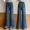 Calças Jeans para Meninas Calças para Meninas Primavera e Outono Calças de Perna Larga Crianças Médias e Grandes Calças de Perna Reta Calças para Meninas Atacado Dropshipping