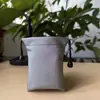 Fabricante Saco Impermeável com Cordão Pu Power Bank Bolsa de Couro Fone de Ouvido Óculos Cordão Preto Saco de Presente Logotipo Personalizado