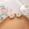 Pendientes de Flor de Cristal Ojo de Gato Incrustados con Diamantes Púrpuras Estilo Ins Corea del Sur Pendientes con Sentido de Diseño Retro Dulce de Hada