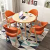 Conjunto de mesa e cadeiras para negociação loja comercial recepção reunião mesa redonda pequena área de descanso simples casual uma mesa quatro cadeiras mesa de jantar