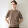 Novedad Otoño/Invierno Transfronterizo 100% Cachemira Suave y Tierno Agradable a la Piel Suéter de Cachemira Tacto de Bebé Color Sólido Cachemira Manga Corta Sencillo