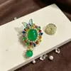 Broche de Mariposa de Resina Turquesa Retro Piedra Natural Toque de Alta Gama Lujo Ligero Pin Hecho a Mano Temperamento Versátil Moda Flor de Pecho