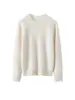 Suéter de cachemira 100% pura de siete agujas engrosado para mujer, cuello redondo, hombro raglán, tejido de punto jersey, suéter de punto versátil casual para otoño e invierno