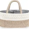 Cesta de Pañales para Bebé Transfronteriza de Calidad Xinyide Bolso para Mamá Tejido con Hilo de Algodón Bolsa de Pañales de Cuerda de Algodón Cesta de Almacenamiento de Cuerda de Algodón