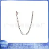 Panjiadora S925 Cobre Blanco Chapado en Plata Oro Rosa Cadena Larga Cadena de Ancla Cadena de Clavícula Romántico Collar de Alto Nivel