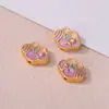 Cuentas Espaciadoras de Flor de Loto Caqui con Goteo de Aceite Chapadas en Oro Antiguo para Pulsera Collar Hecho a Mano Joyería Colgante Cuentas Sueltas Accesorios