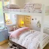 Temporada Volta às Aulas Dormitório Estudantil Cama Beliche Conjunto de Três Peças Fornecedor de Fábrica Lençol com Elástico Capa de Edredom Roupa de Cama Conjunto de Quatro Peças
