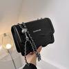 Bolsa Estilo Tweed Bolsa Feminina 2023 Nova Doce Menina Corrente de Coração Pequena Bolsa Quadrada Nicho Popular Elegante Bolsa Transversal