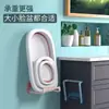Suporte dobrável para lavatório de parede Banheiro Vaso sanitário Bacia para os pés Armazenamento Suporte com drenagem Banheiro Prateleira de armazenamento sem furos