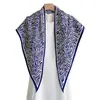 Lenço de seda listrado irregular estilo europeu feminino novo para primavera e verão, acessório de usar por cima, xale triangular, cinto para cintura de jeans, lenço triangular