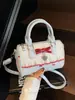 2026 Nova Bolsa de Mão Doce com Laço de Alto Valor Pequena Versátil para o Dia a Dia Bolsa Transversal para Mulheres