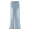 Jeans Originales de Comercio Exterior de Moda Estilo Americano Cepillado Vintage para Hombres y Mujeres, Streetwear Adelgazantes Sueltos Acampanados Casuales Pantalones Largos