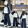Conjunto de Ropa Deportiva Casual Estilo Coreano para Niñas Primavera y Otoño, Atuendo de Otoño para Niños, Sudadera y Pantalones Deportivos Elegantes y a la Moda para Niñas Mayores
