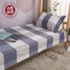 Sábana de Algodón Teñido con Hilo de Algodón Lavado para Dormitorio Individual de Estudiante Funda de Almohada de Algodón Puro Colchón Escuela Cubrecama Superior e Inferior Sábanas a Cuadros