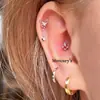 Arete de hueso de oreja con borla de mariposa y circonita, aretes de tuerca de tornillo, mini aretes exquisitos