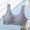 Shangpin Anxin Sujetador deportivo de una pieza de cuatro generaciones para mujer, de seda de hielo, sin costuras, sin aros, fruncido, de talla grande