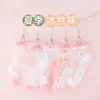 Calcetines finos para niñas, calcetines de seda helada transpirables de verano, calcetines de cristal ultradelgados para bebés niñas, transpirables y absorbentes del sudor