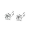 Pendientes de plata 999 con forma de flor de cinco hojas para mujer, con agujeros para las orejas, 2022, nuevos pendientes de circonita con incrustaciones, joyería para el hueso de la oreja.