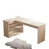 Escritorio de esquina en forma de L para mesa de estudio en casa tocador de dormitorio escritorio estantería integrada escritorio de esquina para computadora escritorio de oficina