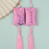 Amuleto de Oración Personalizado Estilo Nuevo de Doce Flores para Bendiciones, Seguridad en el Templo, Accesorios Colgantes Hanfu, Bolsita Vacía de Sachet con Borla