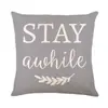 Nueva funda de almohada floral de primavera de Amazon, funda de cojín para sofá de lino con estampado de letras, funda de almohada de decoración para el hogar transfronteriza