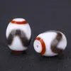 Ágata Natural Cuentas Dzi de Tres Ojos Negras y Blancas Diente de Tigre Cuentas Cilíndricas Collar Pulsera DIY Cuentas Espaciadoras Joyería Estilo Tíbet Accesorios Venta al por Mayor
