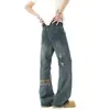 Jeans de Personalidad con Letras para Hombre de Moda Estilo Hong Kong Hip Hop Ins Tendencia High Street Tendencia Rudo Guapo Pantalones Largos