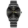 Reloj para Hombre Lige/Lige Sencillo y Moderno Doble Calendario Resistente al Agua Reloj de Cuarzo Reloj de Negocios