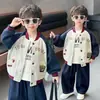 Jaqueta Masculina de Primavera e Outono 2026 Novo Estilo Coreano Bonito para Crianças Pequenas e Médias Roupas de Outono Jaqueta Baseball Menino Bonito e Cool Jaqueta de Motociclista