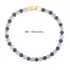 Pulseira Colorida de Camada Única com Zircônia Olho Grego, Design Ins Europeu e Americano, Joia de Strass