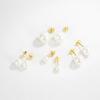 Pendientes de plata de ley 925 con cuentas redondas de colores brillantes y estilo retro de Hong Kong, con temperamento de Corea.
