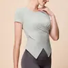 Ropa de Yoga Deportiva de Manga Corta para Mujer Primavera y Verano Holgada Fitness Running Secado Rápido Camiseta de Manga Corta Traje Transpirable de Pilates
