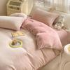 Juego de cuatro piezas de terciopelo de leche tipo waffle japonés Invierno terciopelo coral cálido funda nórdica sábana cama dormitorio juego de tres piezas