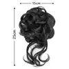 Novo Estilo Coque Alto de Cabelo Longo Cacheado com Mechas Realistas, Coque Falso, Presilha de Cabelo, Acessório de Cabelo Coque Florido, Coque Alto para Penteado