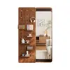 Espejo de Vestir Ecológico Perforado de Madera Maciza Cuadrado, Espejo Deslizante para Dormitorio del Hogar, Espejo de Vestir de Cuerpo Entero de Moda, Espejo Invisible