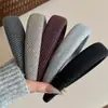 Diadema de tela a rayas estilo coreano con esponja y ala ancha, adecuada para frentes amplias, para lavarse la cara, cubrir mechones rebeldes y como accesorio para el cabello de uso diario para ir al trabajo.